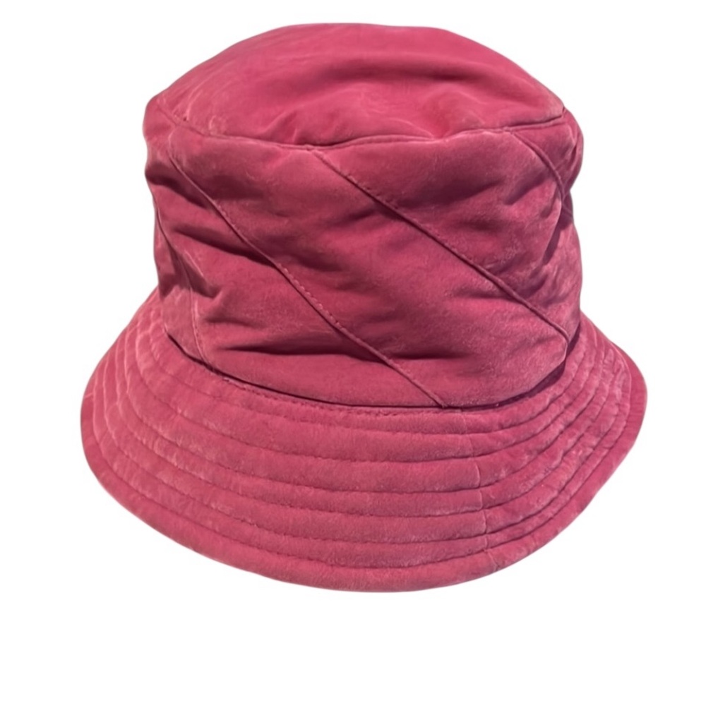 Bucket Hat one size pink velvet lined bucket hat , Barbie Pink